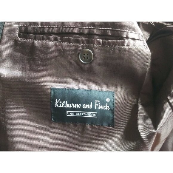 Kilburne and Finch Mens blazer sports coat 48R/W42 Wool Blend grayish brown EUC - Picture 7 of 10